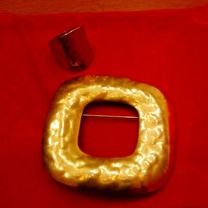 Brass ring and pin/brooch